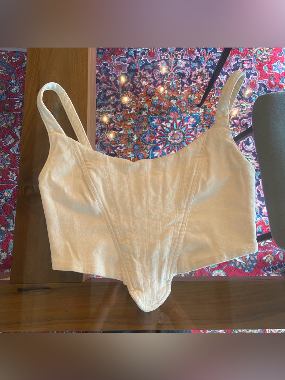 Zara White Denim Corset